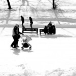 Family of skaters on ice