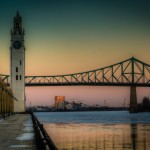 Clock tower and Pont Jacques Cartier