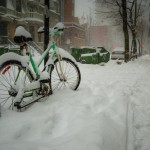 Bike under snow in McGill Ghetto