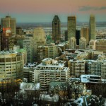 Montreal skyline at dusk from Mount Royal