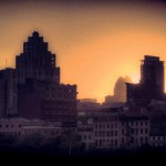 Old Montreal retro sunset