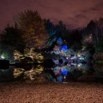 Illuminated Japanese Garden at Montreal Botanical Garden