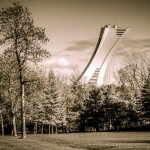 Olympic Stadium seen from Parc Maisonneuve