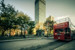 Montreal tour bus at Dorchester Square