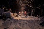 Snow covered street on Le Plateau