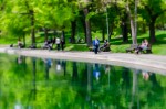 A walk in Parc Lafontaine with paint effect plus blur