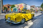 VW Karmann Ghia and mural by Alex Scaner