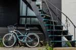 Blue bike and stairs